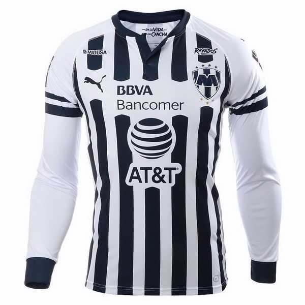 Camiseta Monterrey Replica Primera Ropa ML 2018/19 Negro Blanco